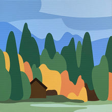 Load image into Gallery viewer, Autumn At The Cabin - Original Painting 16 x 16"