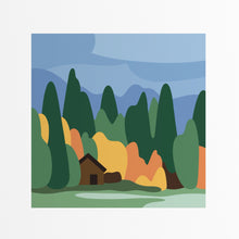 Load image into Gallery viewer, Autumn At The Cabin – Fine Art Print 10x10"