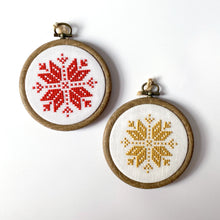 Load image into Gallery viewer, Snowflake Cross Stitch Christmas Ornament