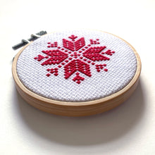 Load image into Gallery viewer, Snowflake Cross Stitch Christmas Decoration