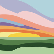 Load image into Gallery viewer, Sunset Over the Winter Fields – Fine Art Print 8x8"