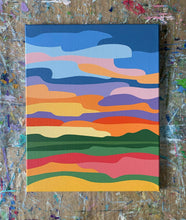 Load image into Gallery viewer, Sunset Over the Wild Flower Meadow - Original Painting 16 x 20"