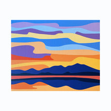 Load image into Gallery viewer, Sunset Over The Mountain Lake - Original Painting 20 x 16"