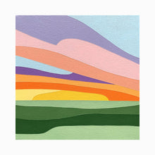 Load image into Gallery viewer, Sunset over the winter fields - Original Painting 12 x 12"