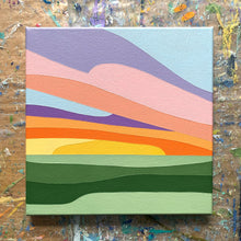 Load image into Gallery viewer, Sunset over the winter fields - Original Painting 12 x 12"