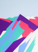 Load image into Gallery viewer, Minimal geometric mountain painting