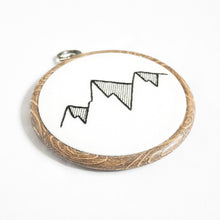 Load image into Gallery viewer, Geometric mountain range hand embroidery by Snowbird Artworks