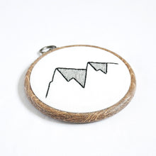 Load image into Gallery viewer, Hand embroidered mountain in a flexi frame