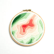 Load image into Gallery viewer, Ingleborough topography map embroidery