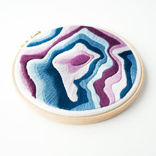 Load image into Gallery viewer, Angled view of hand embroidered Matterhorn  topographic map