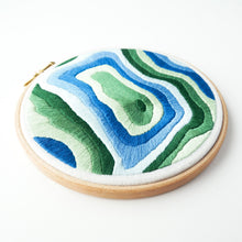 Load image into Gallery viewer, Hand embroidered topography map of Mount Hood