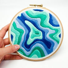 Load image into Gallery viewer, Mount Rundle Topography Map Embroidery