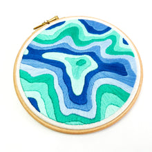 Load image into Gallery viewer, Mount Rundle Topography Map Embroidery