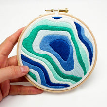 Load image into Gallery viewer, Mount Temple Topographic Map Embroidery