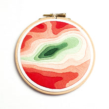 Load image into Gallery viewer, Hand embroidered topography map of Whernside