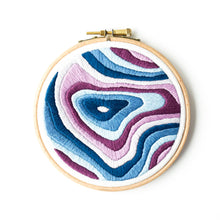 Load image into Gallery viewer, Three Sisters, Alberta mountain Topography Map Embroidery Collection