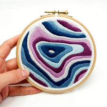 Load image into Gallery viewer, Three Sisters, Alberta mountain Topography Map Embroidery Collection