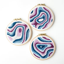 Load image into Gallery viewer, Three Sisters, Alberta mountain Topography Map Embroidery Collection