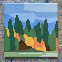 Load image into Gallery viewer, Autumn At The Cabin - Original Painting 16 x 16&quot;
