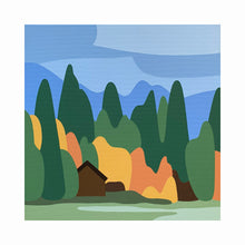 Load image into Gallery viewer, Autumn At The Cabin - Original Painting 16 x 16&quot;

