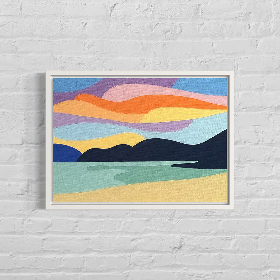 Evening at Long Beach - Original Painting 14 x 10