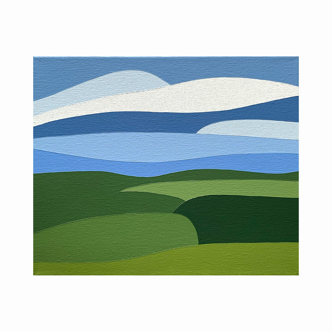 Over the Fields - Original painting 12 x 10