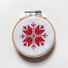 Load image into Gallery viewer, Snowflake Cross Stitch Christmas Decoration
