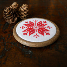 Load image into Gallery viewer, Snowflake Cross Stitch Christmas Ornament
