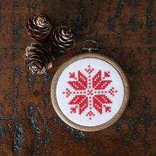 Load image into Gallery viewer, Snowflake Cross Stitch Christmas Ornament
