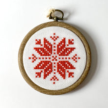 Load image into Gallery viewer, Snowflake Cross Stitch Christmas Ornament
