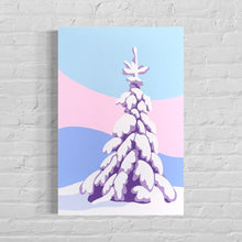 Load image into Gallery viewer, Snowy Tree in the Alpenglow - Original Winter Painting 20 x 30&quot;
