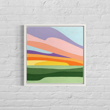 Load image into Gallery viewer, Sunset over the winter fields - Original Painting 12 x 12&quot;
