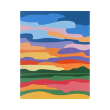 Load image into Gallery viewer, Colorful abstract landscape with wavy patterns on a white background
