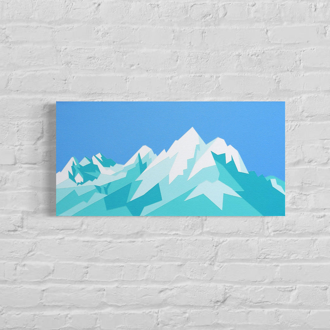 Tetons – Original Abstract Acrylic Painting 24 x 12 inches