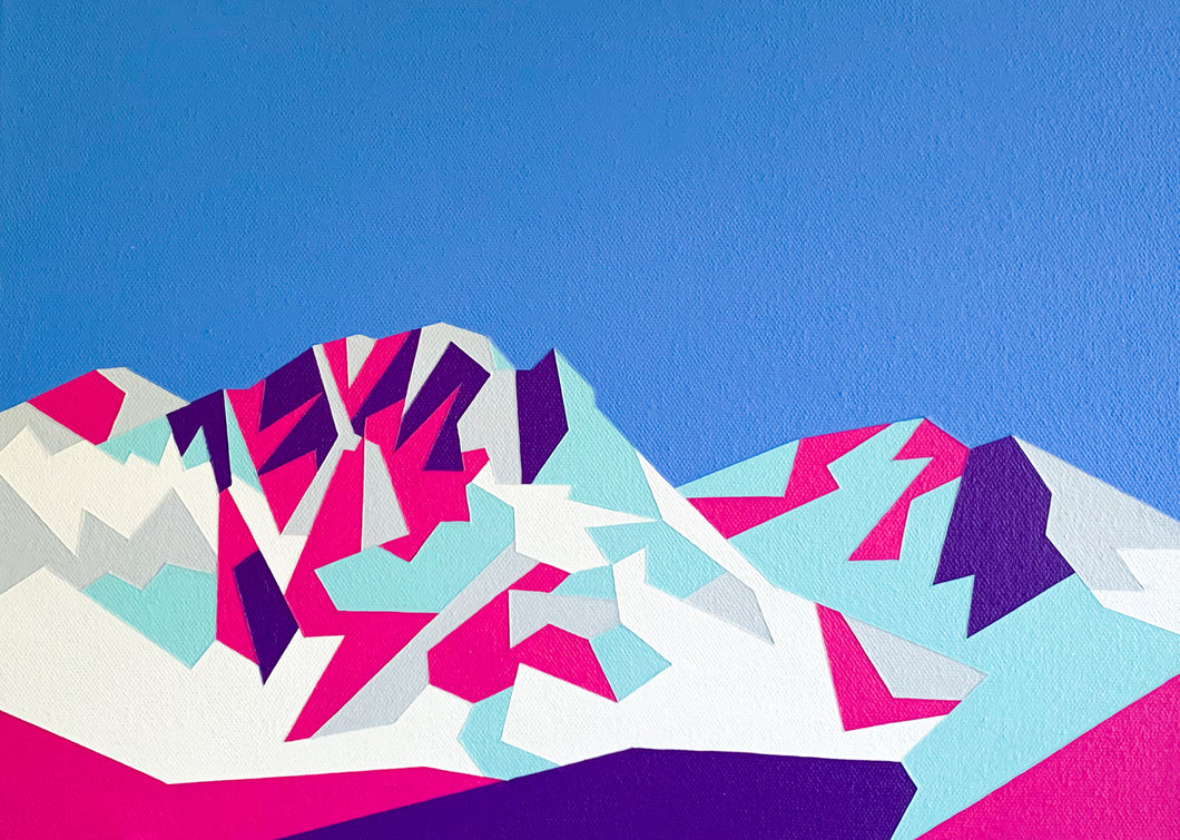 Blackcomb Glacier, whistler original mountain painting 35 x 25cm