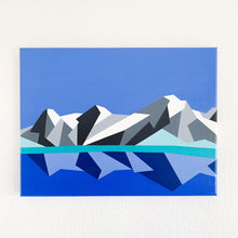 Load image into Gallery viewer, Eiger, Mönch and Jungfrau original mountain landscape painting, painting in a minimal abstract style
