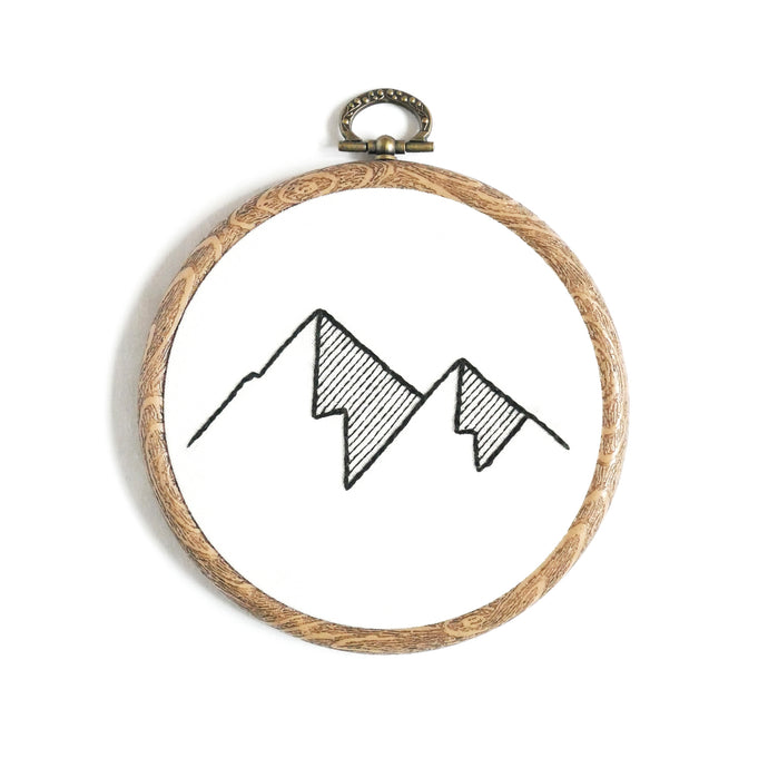 Geometric mountain embroidery