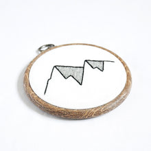 Load image into Gallery viewer, Hand embroidered mountain in a flexi frame
