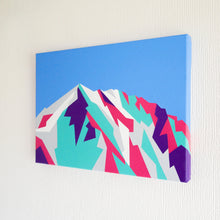 Load image into Gallery viewer, side view of a painting of mont blanc in an abstract geometric style
