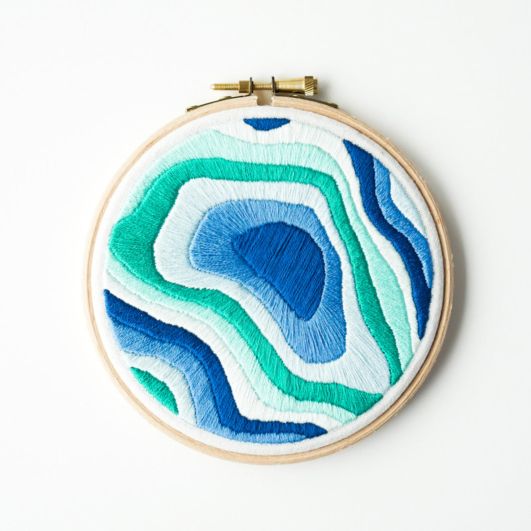 Mount Temple Topographic Map Embroidery