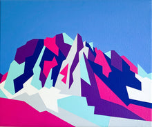 Load image into Gallery viewer, Temple Crag geometric mountain original painting 12x10”
