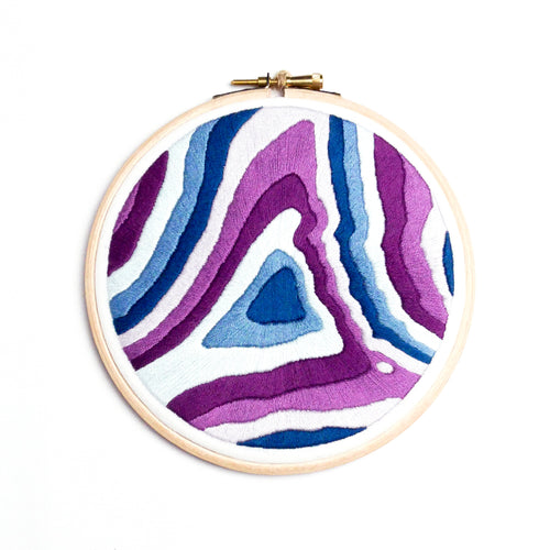 Pen Y Fan topography embroidery by Snowbird Artworks