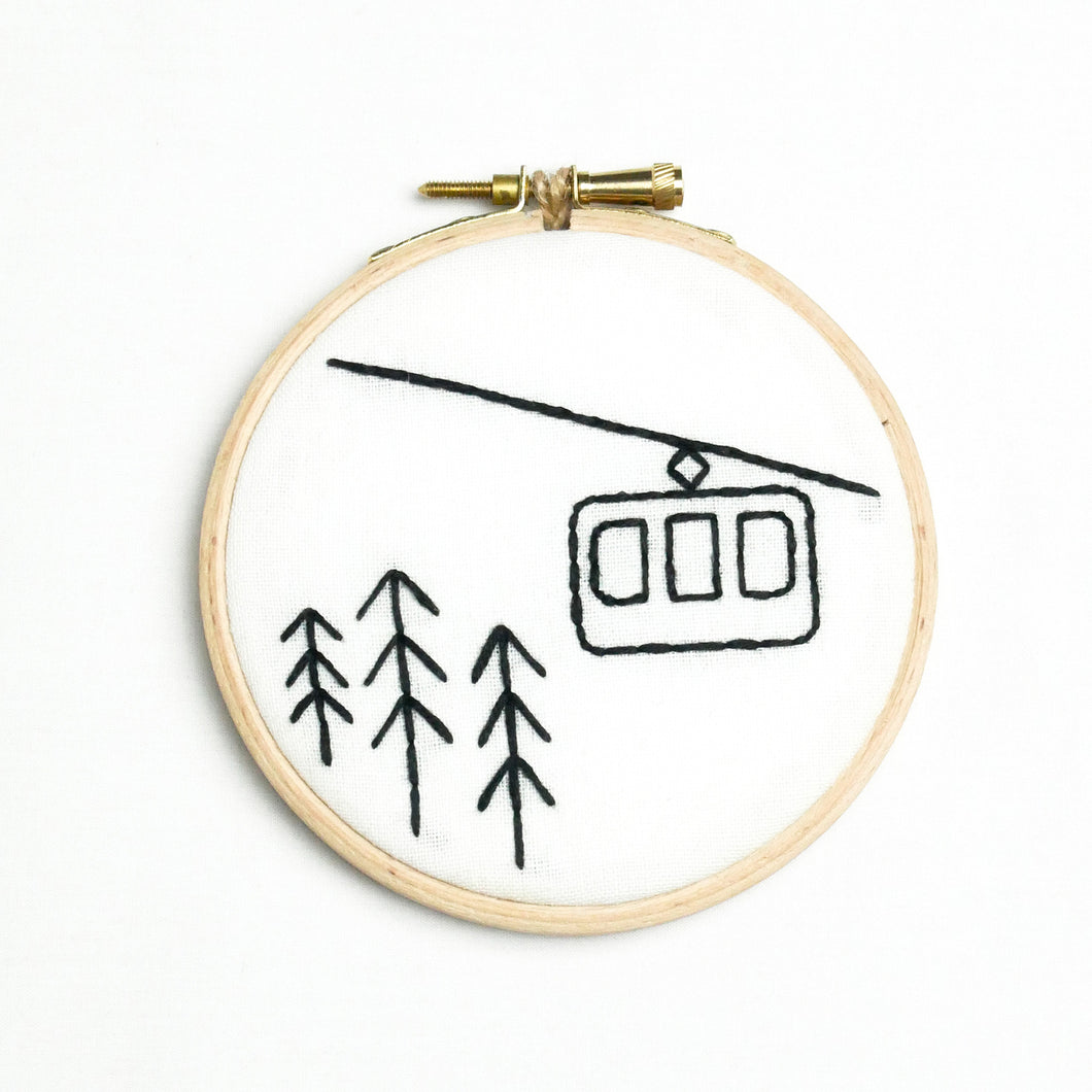 Ski gondola embroidery