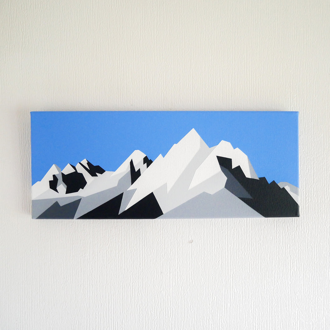 Teton mountain range painting by snowbird Artworks